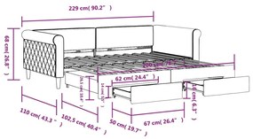 Καναπές Κρεβάτι Συρόμενος Πράσινο 100x200 εκ. Βελούδο Συρτάρια - Πράσινο