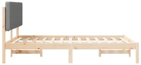 vidaXL Σκελετός Κρεβατιού με Επενδεδυμένο Κεφαλάρι Ανοιχτό γκρι