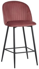 Σκαμπό μπαρ Barow βελούδο σε σάπιο μήλο απόχρωση με μαύρα μεταλλικά πόδια 53x46.5x96.5 53x46.5x96.5 εκ.
