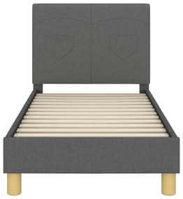 vidaXL Κρεβατική βάση για παιδιά με προσκέφαλο Σκούρο Γκρι 70 x 140 cm