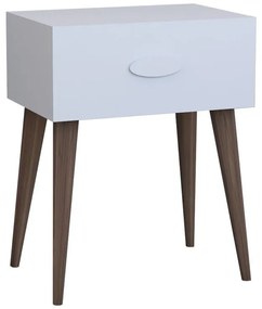 Κομοδίνο Laber με ένα συρτάρι λευκό μελαμίνης 45x30x57.5εκ 45x30x57.5 εκ.
