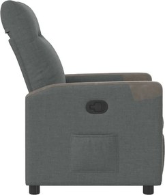 vidaXL Πολυθρόνα Ανακλινόμενη Σκούρο Γκρι Υφασμάτινη