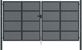 vidaXL Πόρτα Κήπου Ανθρακί 400x175 εκ. Ατσάλι