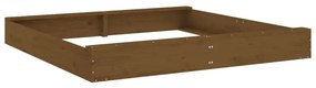 vidaXL Αμμοδόχος με Καθίσματα Καφέ Μελί Τετράγωνη Μασίφ Ξύλο Πεύκου
