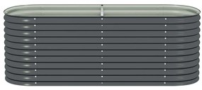 vidaXL Ζαρντινιέρα Υπερυψωμένη Γκρι 240x80x81 εκ. Γαλβανισμ. Χάλυβας