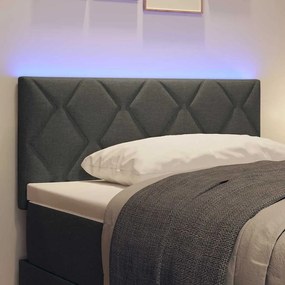 vidaXL Κεφαλάρι με φώτα λωρίδας LED με κεφαλάρι Γκρι 90 cm ύφασμα