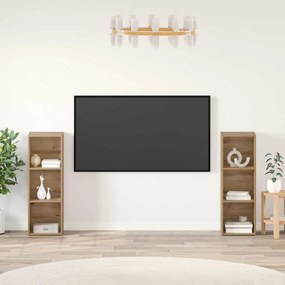 vidaXL Σετ επίπλου τηλεόρασης 2 pcs Χειροποίητη δρυς 107 x 35 x 37 cm