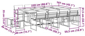 ΣΕΤ ΤΡΑΠΕΖΑΡΙΑΣ ΚΗΠΟΥ 13 ΤΕΜ. ΛΕΥΚΟΣ ΑΠΟ TEXTILENE ΜΕ ΜΑΞΙΛΑΡΙΑ 3295115