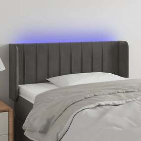 Κεφαλάρι Κρεβατιού LED Σκούρο Γκρι 103x16x78/88 εκ. Βελούδινο 3123517
