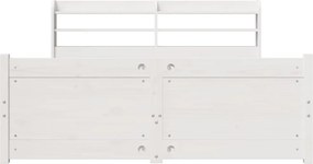 vidaXL Πλαίσιο Κρεβατιού Κεφαλάρι Λευκό 150x200εκ Μασίφ Πεύκο