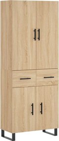 vidaXL Ντουλάπι Sonoma δρυς 69,5 x 34 x 180 εκ. από Επεξεργασμένο Ξύλο