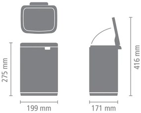 Κάδος Brabantia Bo Small 1006626, 4 L, Ομαλό και αθόρυβο άνοιγμα, Αντιολισθητική βάση, Μπλε ανοιχτόχρωμο