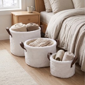 ΨΆΘΙΝΑ &amp; ΥΦΑΣΜΆΤΙΝΑ ΚΑΛΆΘΙΑ FUR EFFECT BASKET WITH X3 GRIP RG9332
