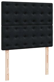 vidaXL Κρεβάτι Boxspring με Στρώμα Μαύρο 120x190 εκ. Βελούδινο