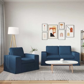 vidaXL Σετ Καναπέ 2 pcs Μπλε 162 x 80 x 82 εκ ύφασμα