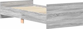vidaXL Πλαίσιο Κρεβατιού Γκρι Sonoma 75x190 εκ Επεξ. Ξύλο Small Single