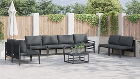 vidaXL Σετ Καναπέ Κήπου 9 pcs Ανθρακί Ατσάλι