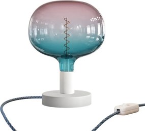 Επιτραπέζιο Φωτιστικό Μεταλλικό Posaluce Cobble Λευκό ΜΑΤ Διακοπτάκι