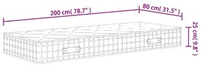 Στρώμα με Pocket Springs Μεσαία Σκληρότητα 80x200 εκ. - Λευκό