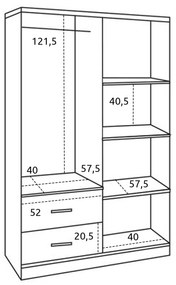 ΝΤΟΥΛΑΠΑ 4ΦΥΛΛΗ ME 2 ΣΥΡΤΑΡΙΑ BLAKELY  SONAMA 120Χ42,5Χ180,5εκ.