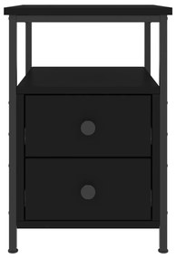 vidaXL Κομοδίνο Μαύρο 34 x 35,5 x 50 εκ. από Επεξεργασμένο Ξύλο