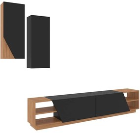 Σύνθεση Τηλεόρασης Zebra 788DEC3091 240x37,5x47cm Black-Teak