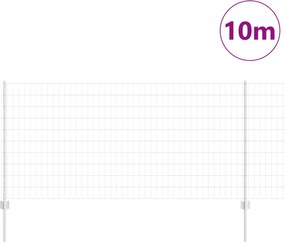 vidaXL Περίφραξη Euro με Στήλη 10 x 1 m Γαλβανισμένος Χάλυβας Ασημί
