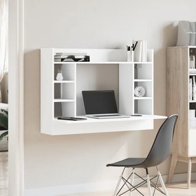 vidaXL Γραφείο Τοίχου Λευκό 105x48x75 εκ. από Επεξεργασμένο Ξύλο