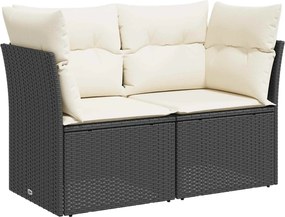 vidaXL Σετ Καναπέ 6 τμχ. Μαύρο και Κρεμ Λευκό 55 x 55 x 37 cm