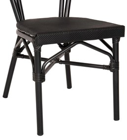 Καρέκλα TRENT C5052 Αλουμινίου Bamboo Look με Textline Μαύρη 45x57x88 εκ. 45x57x88 εκ.
