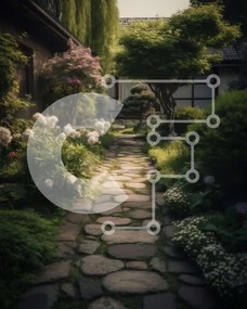 Σετ των 2 Intra Συλλεκτικό Ξύλινο Παζλ Plywood 4mm - Γραφικό μονοπάτι που οδηγεί στον ιαπωνικό κήπο Σε Ξύλινο Κουτί - Διαστάσεις: 10x10 cm – 25 κομμάτια