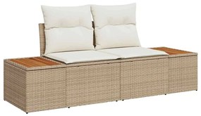 vidaXL Σετ Καναπέ Κήπου με μαξιλάρι 8 pcs Μπεζ Πολυ ράταν