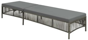 vidaXL Ξαπλώστρα Γκρι από Συνθετικό Ρατάν με Μαξιλάρι