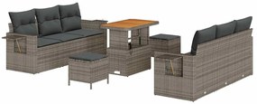 vidaXL Σετ Καναπέ Κήπου 9 pcs Γκρι συνθετικό ρατάν