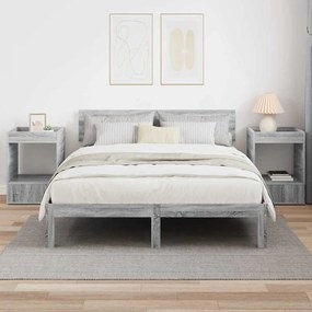 vidaXL End Table 2 pcs Γκρίζο Σονομα 40 x 40 x 56 εκ.