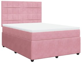 ΚΡΕΒΑΤΙ BOXSPRING ΜΕ ΣΤΡΩΜΑ ΡΟΖ 140X190 ΕΚ. ΒΕΛΟΥΔΙΝΟ 3294639