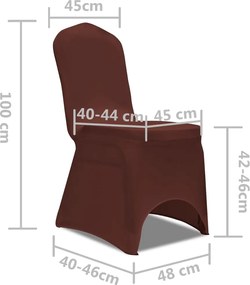 vidaXL Καλύμματα Καρέκλας Ελαστικά 6 τεμ. Καφέ