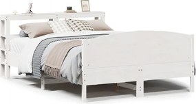 vidaXL Σκελετός Κρεβ. Χωρίς Στρώμα Λευκό 140x190 εκ Μασίφ Πεύκο