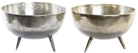Κεντρικό Τραπεζιού DKD Home Decor Χρυσό Ασημί Αλουμίνιο 31 x 31 x 19,5 cm (x2)