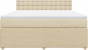 vidaXL Κρεβάτι Boxspring με Στρώμα Κρεμ 180x200 εκ. Υφασμάτινο