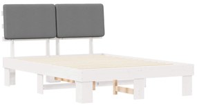 vidaXL Σκελετός Κρεβατιού με Επενδεδυμένο Κεφαλάρι Ανοιχτό γκρι