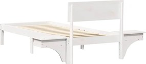 vidaXL Σκελετός Κρεβατιού Λευκό 75 x 190 cm Στερεά ξυλεία πεύκου