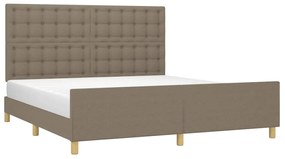 vidaXL Πλαίσιο Κρεβατιού με Κεφαλάρι Taupe 180x200 εκ. Υφασμάτινο