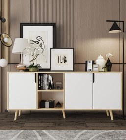 Κονσόλα Sapphire Δρυς / Λευκό FLEFLOR 180x45x80