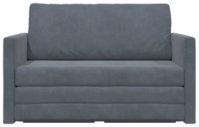 vidaXL Κρεβάτι καναπές Σκούρο Γκρι 124 x 204 x 61 εκ Βελούδο