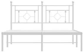 vidaXL Πλαίσιο Κρεβατιού με Κεφαλάρι Λευκό 140 x 200 εκ. Μεταλλικό