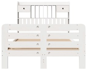 vidaXL Κρεβάτι Βιβλιοθήκη Χωρίς Στρώμα 120x200 εκ Μασίφ Ξύλο Πεύκο