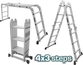 Σκάλα αλουμινίου TOTAL THLAD04431 πολυμορφική 4x3 σκαλοπάτια
