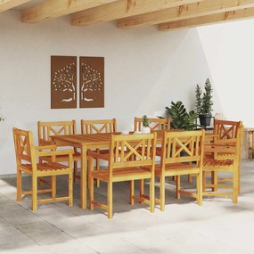 vidaXL Εξωτερικός πάγκος 8 pcs Φυσικό 56 x 55,5 x 90 εκ.