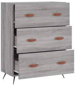 vidaXL Συρταριέρα Γκρι Sonoma 69,5 x 34 x 90 εκ. από Επεξεργ. Ξύλο